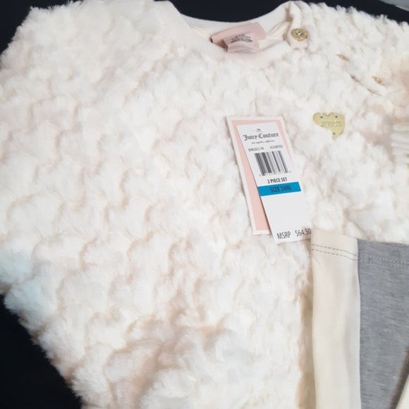 Juicy Couture 24 MONTHS Cozy Legging & Sweater Set + Hat and Gloves Set NWT - Picture 15 of 16